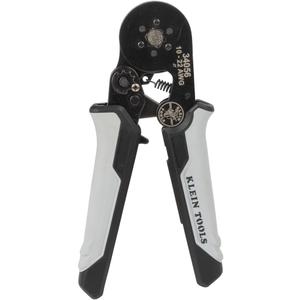 Klein Tools 34056 Ferrule Crimping Tool, Hex Crimper Pliers for 10 to 22 AWG Wire Terminals, Built-In Adjustable Ratchet, for Electrical Work