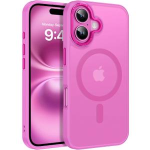 BENTOBEN Compatible with iPhone 16 Plus Case for Magnetic iPhone 16 Plus Phone Case [Compatible with Magsafe] Slim Translucent Matte Shockproof Bumper Drop Protection Girl Women Boy Cover, New Pink