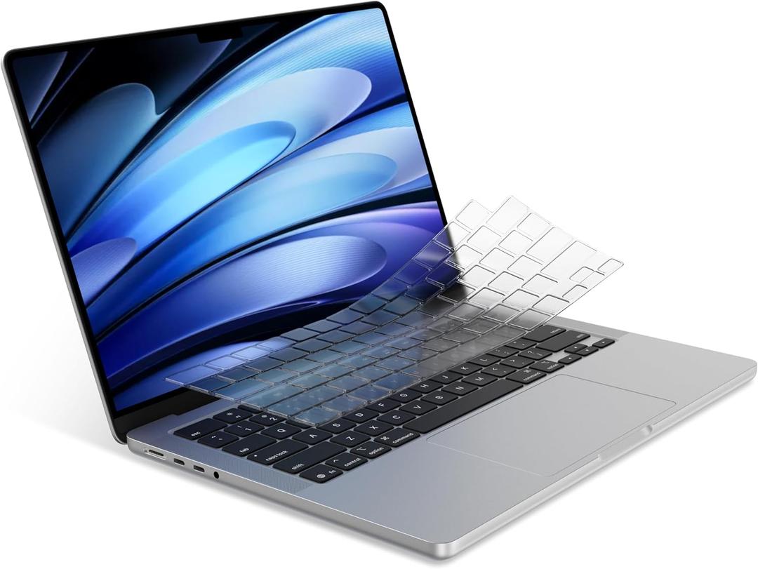 Soonjet Ultra Thin Keyboard Cover for 2025-2021 M5/M4/M3/M2/M1 Pro/Max MacBook Pro 14/16, M5-M2 MacBook Air 13/15, MacBook Neo, Premium TPU Keyboard Protector - Clear