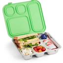 Elk and Friends Kids Stainless Steel Bento Box with Silicone Lid | Leak-proof | Toddler Lunch Container | 4 Compartments | Dishwasher Safe