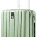 Hanke 20 Inch Expandable Carry on Luggage 22x14x9 Airline Approved Lightweight PC Hard Shell Suitcases with Wheels Travel Luggage Rolling Suitcase Travel Luggage Bag for Weekender(Bamboo Green)