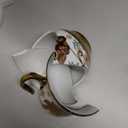 Zhehao 19Pcs Porcelain Tea Set with Metal Holder and Spoon Adult Ceramic Tea Set European Flower Painting Teapot Cup Saucer Spoon for Women, Large Version(Classic Style)