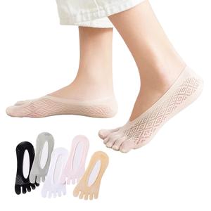 5 Pairs Sock Align Toe Socks for Bunion, Orthopedic Compression Toe Sock Women, No Show Low Cut Five Finger Socks (Toe Socks-A)