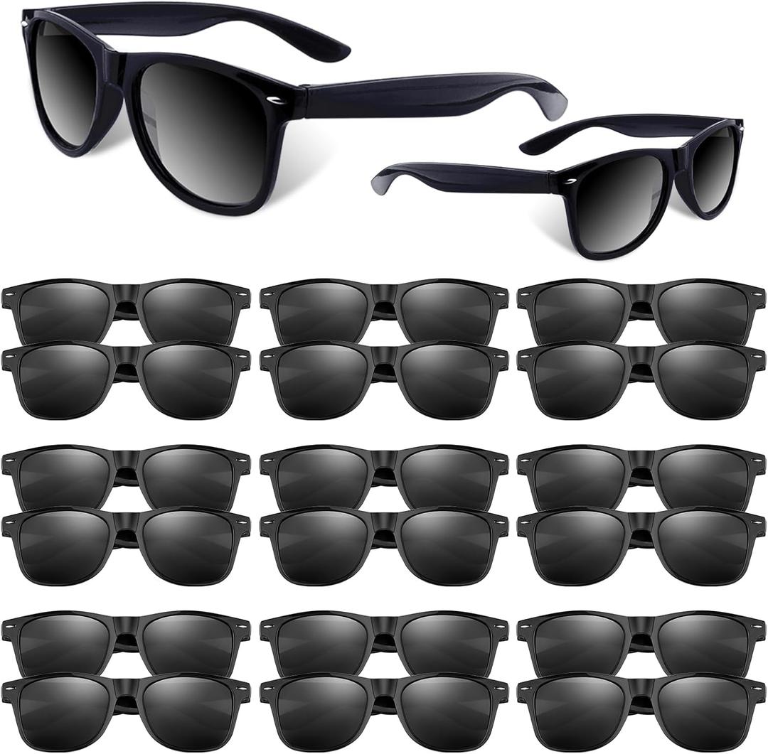 10/20/40 Pack Kids Sunglasses Bulk Retro Party Favors for Wedding Beach Summer Pool Party Supplies Goodie Stuffers (Black)