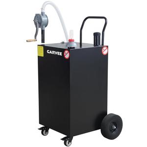 50 Gallon Portable Fuel Caddy with Manual Pump, Heavy Duty Gas Storage Tank on 4 Wheels for Gasoline & Diesel, for Trucks, Boats, ATVs, Lawn Mowers