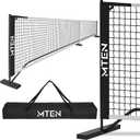 MTEN Pickleball Net, Portable Pickleball Net for Driveway, 22 FT USAPA Regulation Size, Steady Metal Frame, with Carrying Bag for Backyards, Driveways, Outdoor Indoor