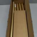 YNL Curved Shower Curtain Rod 35-82In(2.9-6.8Ft), Gold Round Rustproof Shower Rod for Bathroom Bathtub, Adjustable Arched Shower Curtain Rod, Never Rust|Extra Space|Non-Slip|Expandable|Need to Drill.