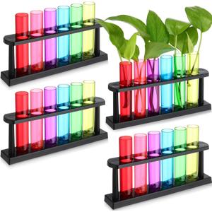 Kingdder 24 Pcs Plastic Test Tubes with Rack for Plant Propagation Station, 1.5 oz Shot Glasses Holder for Science Parties, Pouring and Storing Liquids, Hydroponic Plants Cutting Vase for Office Home Kingdder 24 Pcs Plastic Test Tubes with Rack for Plant Propagation Station, 1.5 oz Shot Glasses Holder for Science Parties, Pouring and Storing Liquids, Hydroponic Plants Cutting Vase for Office Home