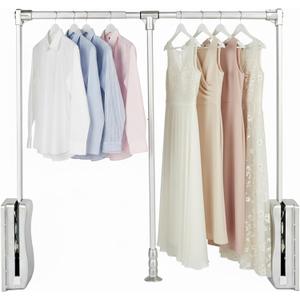 Nisorpa Pull Down Closet Rod, Adjustable 35-48 Inch Aluminium Wardrobe Lift Rail Organizer Buffer Return Closet Rod Pull Down Heavy Duty for High Cabinet Side Mounted 23 lbs Load Capacity