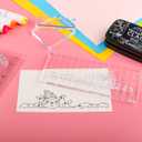 Briartw 7 Pieces Acrylic Stamp Block Clear Stamping Tools Set with Grid Lines for Scrapbooking Crafts Card Making,Clear Acrylic Stamp Block Kit with Grid Lines,Assorted Sizes,Thickness 8mm (7 Pcs Smooth Edge)