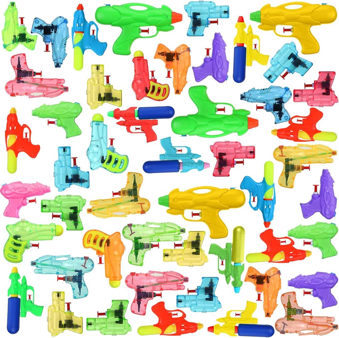Junkin 100 Pcs Water Guns for Kids Adults Bulk Assorted Colors Mini Water Gun Party Favors for Summer Outdoor Squirt Fighting Beach Game Pool Toys Girls Boys (Vivid Color)