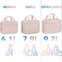 NISHEL Travel Toiletry Bag for women, Portable Hanging Organizer for Family-Sized Shampoo, Conditioner, Brushes Set, Makeup Accessories, Extra Large Size, Pink