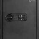Amazon Basics Steel Home Security Safe with Electronic Keypad, Programmable Combination Lock for Documents, Jewelry, Valuables, Removable Shelf, 1.52 Cubic Feet, Black, 13.8"W x 13"D x 16.5"H