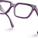 VISOONE Rectangle TR90 Blue Light Blocking Glasses Computer Eyewear with Preppy Look for Women and Men Cougar (Violet Indigo)