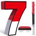 Pasimy Number 7 Piata Red and White Cartoon Animation Piata with Stick Blindfold Confetti for Video Game Birthday Party Baby Shower Anniversary Celebration Decorations, 15.7 x 12.6 Inch