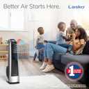 Lasko High Velocity Oscillating Tower Fan for Bedroom, Garage, Basement, and Gym with Remote Control, Timer, 3 Powerful Speeds, 35" Silver/Black, U35115, 35 In. Tall
