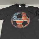 American Flag on Soccer Ball - Soccer Ball Flag T-Shirt (M, Black)
