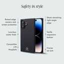 Cocomii - Rectangle Case Compatible with iPhone 16 - Compatible with MagSafe, Carbon Fiber Texture, Aramid Pattern, Glossy, Magnetic Phone Case for iPhone 16 6.1 inch, Black