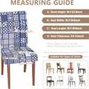 Chair Covers Dining Room Set of 2,Printed Patterned Stretch Non Slip Chair Slipcover Removable Washable Kitchen Chair Protector Cover for Home Hotel Banquet Party (Base Geometric Square Tile Pattern)