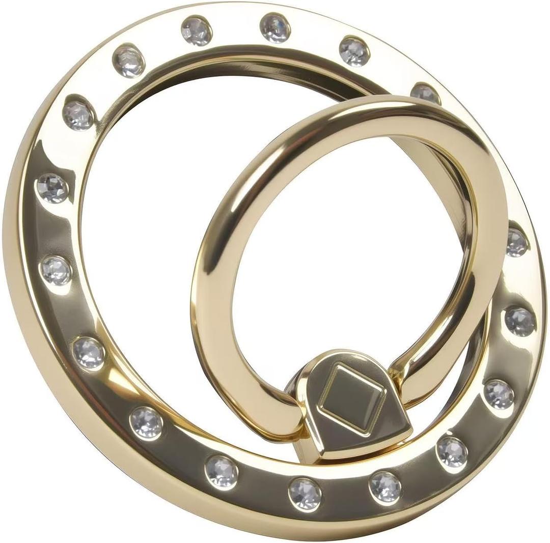 Magnetic Phone Ring for MagSafe Grip [Super Magnet] Stylish Twinkle Ring Holder Stand with, Mag Safe Accessory for iPhone 16/15/14/13 Pro Max Plus