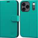OCASE Compatible with iPhone 17 Pro Max Wallet Case, PU Leather Flip Folio Case with Card Holders RFID Blocking Kickstand [Shockproof TPU Inner Shell] Phone Cover 6.9 Inch 2025, Blue Green