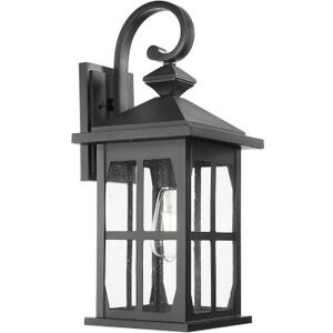 Darkaway Large Outdoor Light Fixtures Wall Mount, 21inch Outdoor Wall Lights Exterior Lighting Fixtures Waterproof Black Outside Wall Sconce with Seeded Glass for House Porch Hallway Garage Front Door