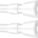 2 Pack White Tension Rods, 53"-98" Adjustable Shower Curtain Rods, Heavy Duty No Drilling Rod, 11lbs Max Load, 1.2" End Cap, 19/22mm Tube, Metal, for Bathroom, Window, Bedroom, Doorway, Closet