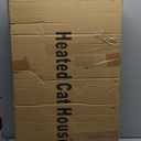 Heated Outdoor Cat House for Winter, 100% Waterproof XXL Shelter (29"x17"x21") with Escape Door & Heating Pad, Insulated for Feral Cats & Small Dogs