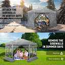 COBIZI 15x15 FT Pop Up Gazebo - Canopy Tent, Large Gazebos On Clearance with Sidewalls, Screened in Gazebo,carpas para Patio,Portable Screen Tents for 12-15 Persons Outdoor Camping, Backyard, Gray