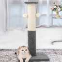 34-Inch Tall Cat Scratching Post for Indoor Cats, Komicoll Large Scratch Post, Sisal Cat Scratcher, Sturdy and Durable Cat Post with Hanging Ball