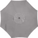 Blissun 9 ft Solar Umbrella, 32 LED Lighted Patio Umbrella, Table Market Umbrella, Outdoor Umbrella for Garden, Deck, Backyard, Pool and Beach (Grey)