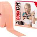 RockTape Extra Sticky Kinesiology Tape - Athletic Tape for Muscle Pain Relief, Injury Recovery - Microscopic Skin Lifting & Decompression - Sweat & Water Resistant (Beige)