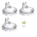 Sippy Spout Nipples for Comotomo Baby Bottles, Transition Straw Sippy Cup 100% Food Grade Silicone Soft Nipple, 6m+, Pack of 3