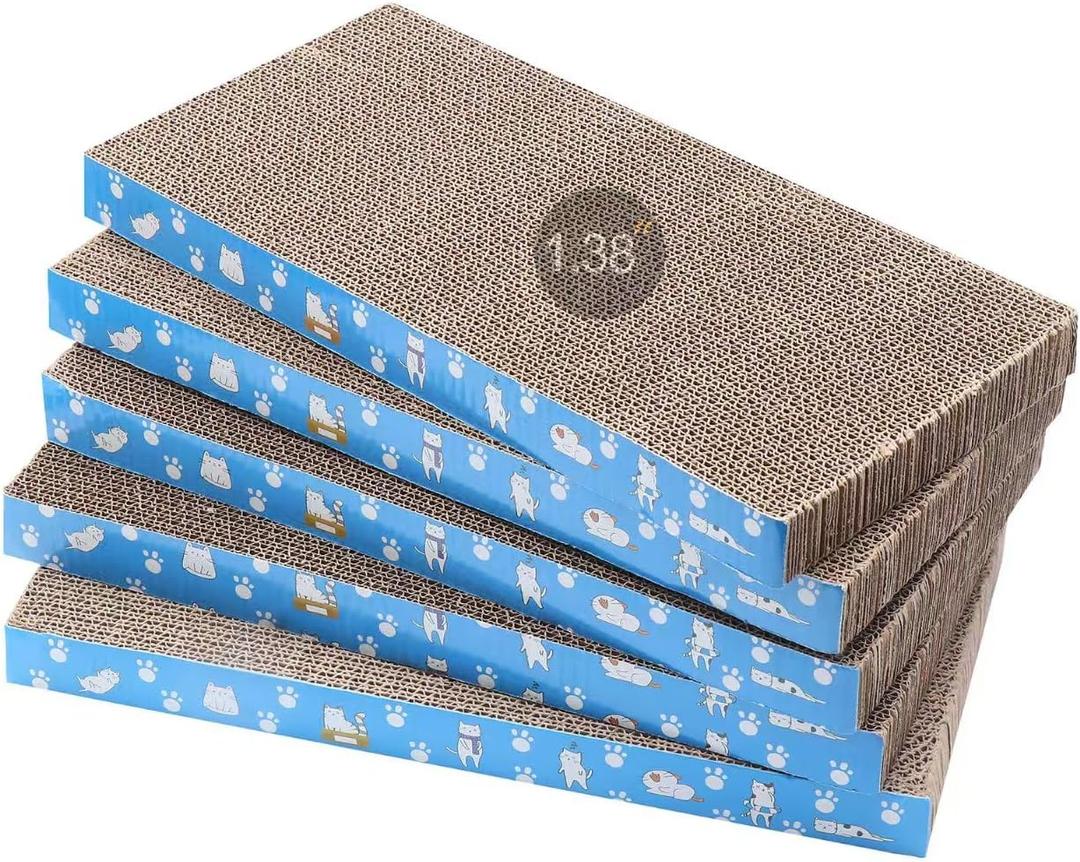 5 Packs in 1 Cat Scratch Pad, Cat Scratcher Cardboard, Reversible, Durable Recyclable Cardboard, Premium Scratch, Suitable for Cats to Rest, Grind Claws and Play