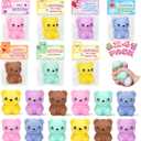 Jumlys Valentines Day Gifts for Kids Classroom, 24 Packs Cute Bear Squeeze Toys with Valentines Day Cards for Kids School, Valentine Day Party Favors for Boys Girls, Ideal Exchange Cards for Classroom