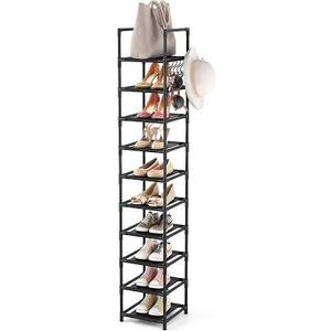 LANTEFUL Tall Narrow Shoe Rack for Entryway, 10Tier Sturdy Metal Shoe Shelf Storage 1015 Pairs of Shoes and Boots, Space Saving Corner Shoe Rack Organizer for Closet,Doorway,Garage,Living Room
