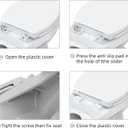 Elongated White Toilet Seat, PP Material, Quick Release Hinges for Easy Cleaning