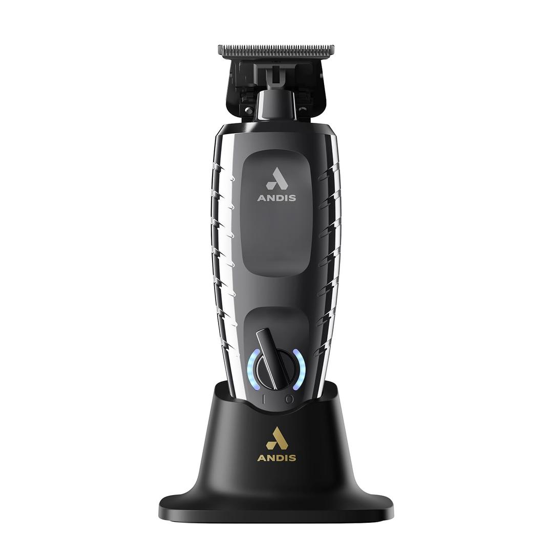 Andis 562627 GTX-EXO II Professional Cordless Lithium-ion Electric Beard & Hair Trimmer with Charging Stand, Black Chrome