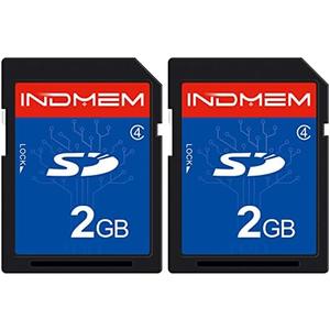 INDMEM 2 Pack SD Card 2GB Class 4 Flash Memory Card 2G SLC Stanard Secure Digital Cards (2PC)