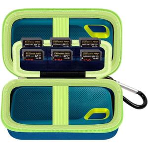 Case Compatible with SanDisk Extreme Pro/for SanDisk Portable SSD 1TB 2TB 4TB 500GB/ for Crucial X9 X10 Pro External Solid State Drive, Travel Storage Bag for 2 SSD and SD Card - Monterey (Box Only)