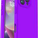 Vooii Compatible with iPhone 16 Pro Case, Liquid Silicone Upgrade [Camera Protection] [Soft Anti-Scratch Microfiber Lining] Shockproof Phone Case for iPhone 16 Pro 6.3 inch - Neon Purple