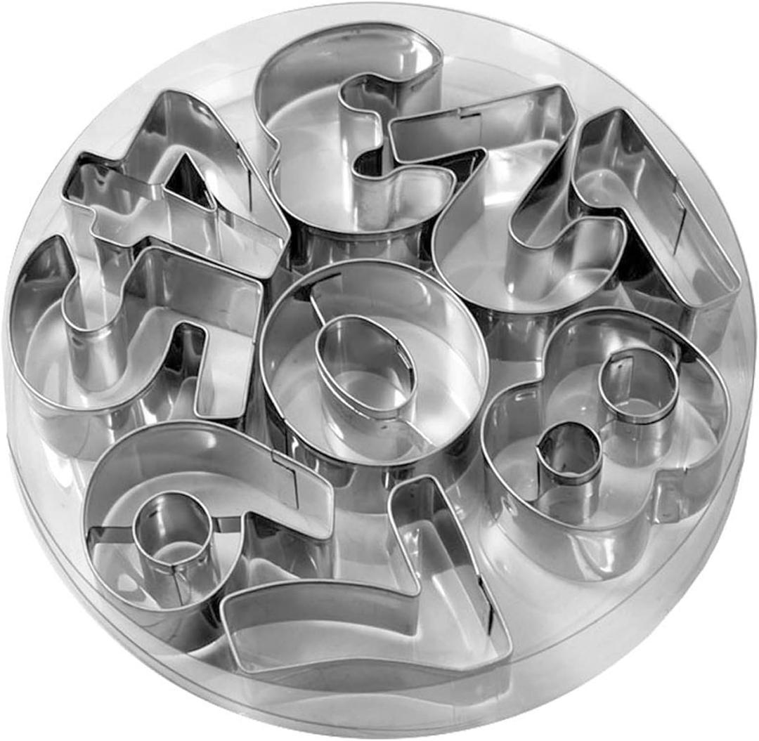 0-8 Number Cookie Cutter Shapes, Birthday Cookie Molds, Baking Trays, Stainless Steel Kitchen Baking Utensils.