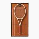 Tennis Racket Display Frame with Walnut Block & Copper Hooks – Showcase Your Vintage or Everyday Racket with Grand Slam Court Inspired Decor (16x31.5inch / 40x80cm), Standard