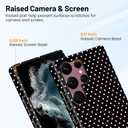 Owncase for Samsung Galaxy S22 Ultra Case Cute Fashion Polka Dot Phone Case for Women Girls Shockproof Slim TPU and Hard PC Protective Cover, Black