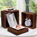 6 Pack Wooden Risers Display Stands Rustic Wood Cake & Cupcake Stands for Party Square Food Risers for Buffet Wooden Crates for Display Home Decor