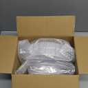 U-QE 60 Pcs White Plastic Plates with Gold Rim  Fancy Scalloped Plates Disposable - Premium Hard Plastic Plates Include 30 10" Dinner & 30 7" Dessert Plate for Party & Valentines Day