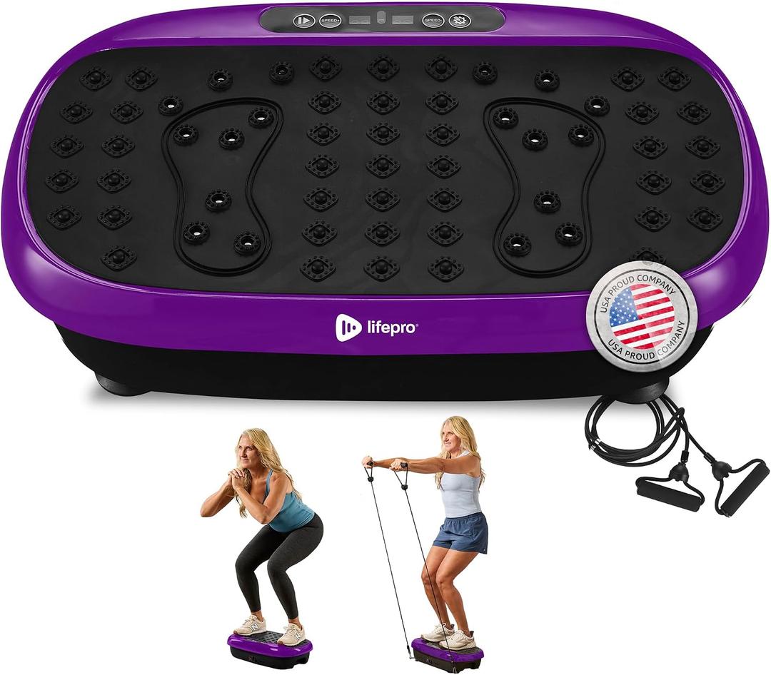 Lifepro HexaPlate Lite Vibration Plate Exercise Machine with Magnetic Acupoints - Full Body Vibration Platform for Beginners and Recovery - Lymphatic Drainage Massager for Muscle Toning and Fitness