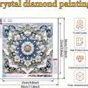 5D Crystal Art Diamond Painting Kits for Adults, Mandala Flower Diamond Art Kits for Adults Beginner, DIY Diamonds Dot Gem Painting for Home Wall Decor 11.8x11.8inch