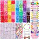 Pubiseed 2303pcs 48 Colors Pony Beads for Bracelet Making Kit, 1500pcs Kandi Bead and 700pcs AZ Square Letter for Friendship Bracelet Kit, 200 pcs Plastic Bead for Adults Jewelry Making Crafts