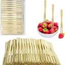 Mini Bamboo Forks 3.5 inch, with Storage Case - Cocktail forks, Toothpicks for Appetizers, Disposable, party fruit, bamboo forks for deli accessories, 100 pieces Bamboo Forks